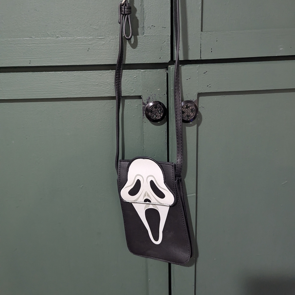 Black and White Ghost Face Crossbody Bag
